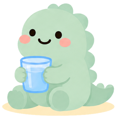 喝水的小恐龙